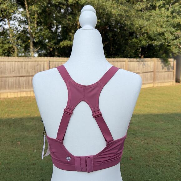 Victoria's Secret VSX Incredible Plunge Sports Bra 36B Rose Racerback Gym NWT - Picture 3 of 8